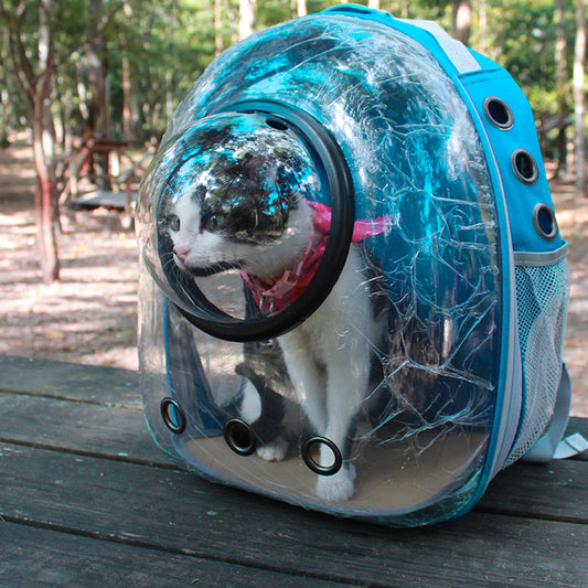 mochila espacial estándar  (transparente) portamascota, mochila para gato, chihuahua